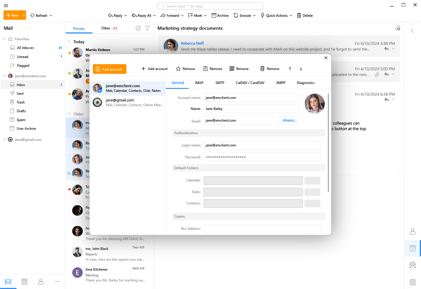 eM Client 편지 작성